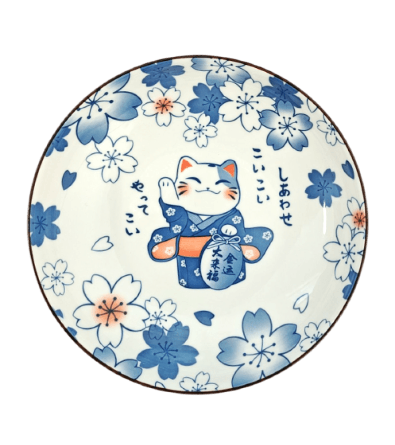 Talerz ceramiczny Lucky Cat 20,2 cm – unikatowy design - obrazek 1