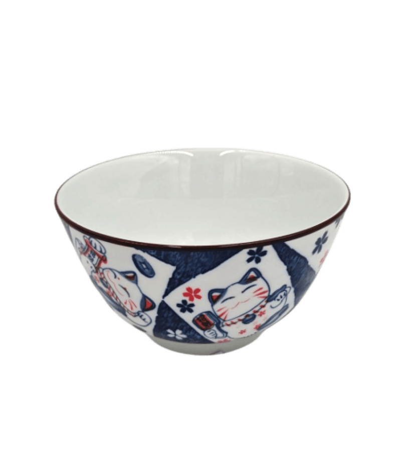 Miska ceramiczna Lucky Cat granatowa 11,5 cm – unikatowa - obrazek 2