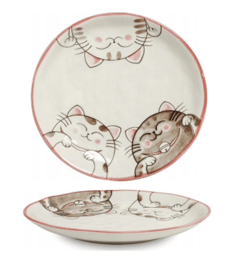 Talerz Three Cats Różowy 22,5 cm – Styl i Funkcjonalność - obrazek 1