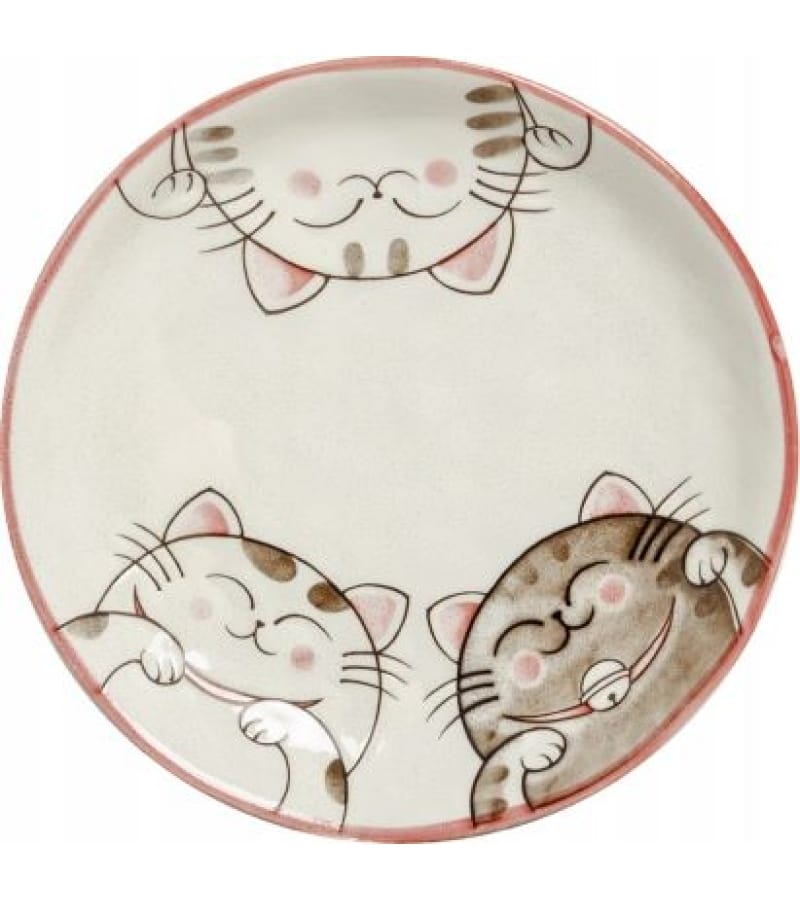 Talerz Three Cats Różowy 22,5 cm – Styl i Funkcjonalność - obrazek 2