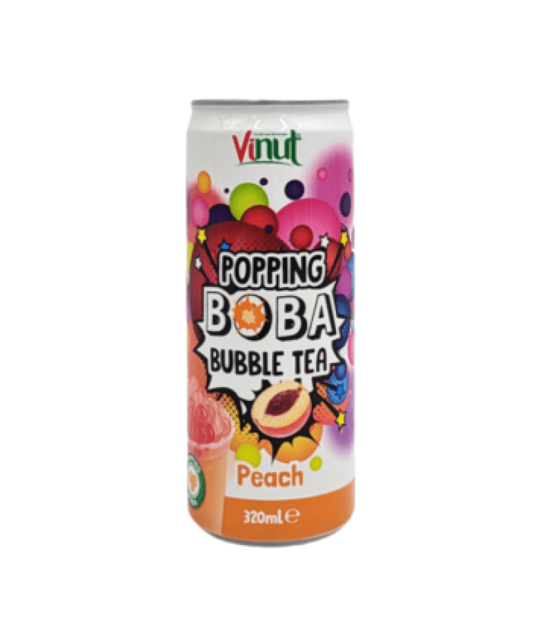 Bubble Tea Brzoskwiniowy VINUT 320 ml z Kuleczkami Tapioki - obrazek 1