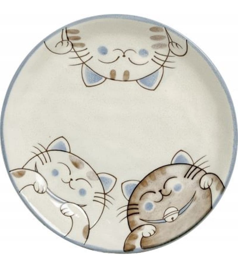 Talerz Three Cats Niebieski 22,5 cm – Styl i Wytrzymałość - obrazek 2