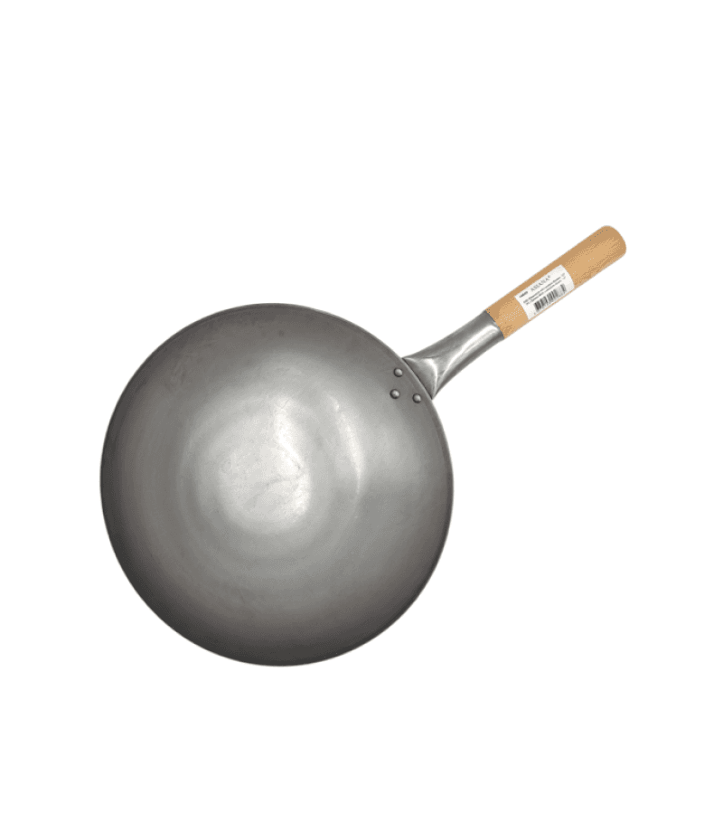 Wok Chiński Stalowy 30 cm Okrągłe Dno do Kuchenki Gazowej - obrazek 1