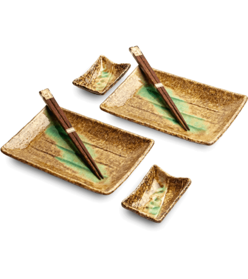 Zestaw Do Sushi Zielono-Brązowy – Elegancka Kompletacja - obrazek 2