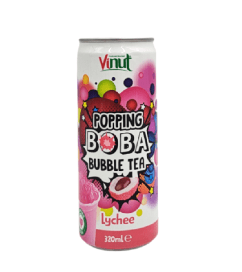 Bubble Tea Liczi z Popping Boba VINUT 320 ml – Orzeźwiający Napój - obrazek 1