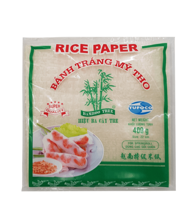 Papier ryżowy kwadratowy 22cm BAMBOO TREE 400g – idealny do summer rolls - obrazek 1
