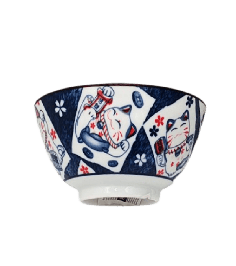 Miska ceramiczna Lucky Cat granatowa 11,5 cm – unikatowa - obrazek 3