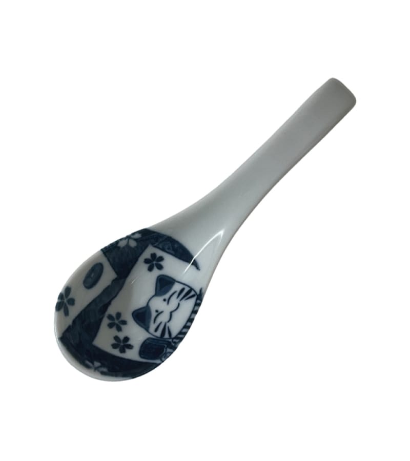 Łyżka porcelanowa Kotek Szczęścia 14,5 cm – Chińska - obrazek 1