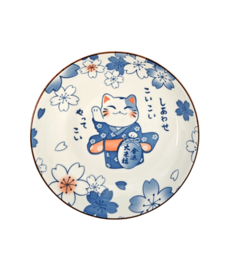 Talerz Ceramiczny Lucky Cat 17,2 cm – Unikalny Design - obrazek 1