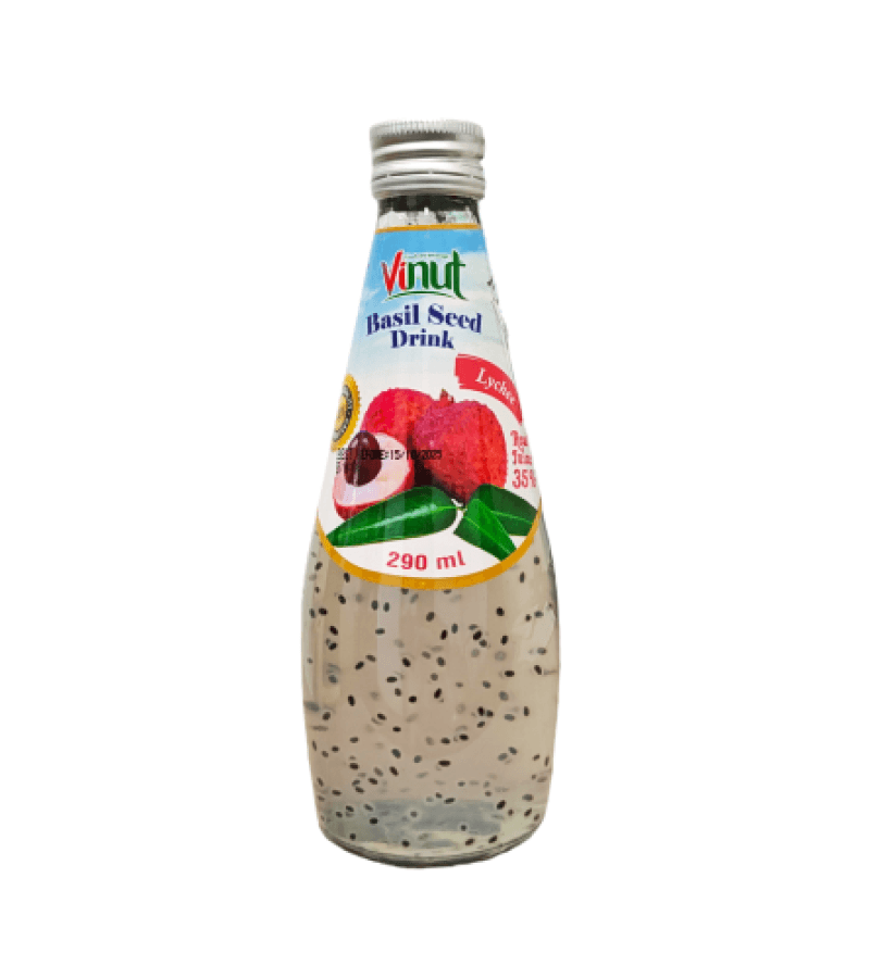 Napój Liczi z Nasionami Bazylii Vinut 290 ml – Orzeźwiający smak - obrazek 1