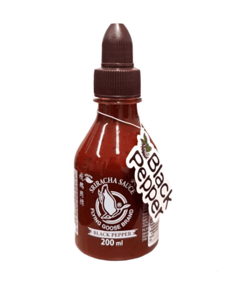 Sriracha Flying Goose 200 ml z Czarnym Pieprzem – Ostra i Aromatyczna - obrazek 1