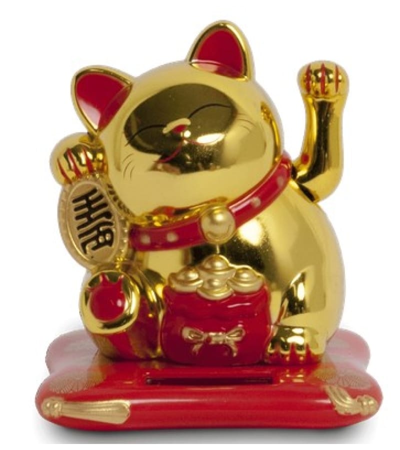 Kot Szczęścia Złoty 10,5 cm – Symbol Szczęścia i Prosperity - obrazek 1