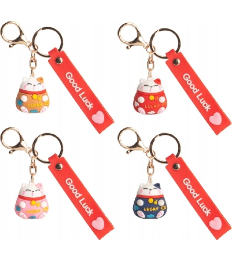 Breloczek Maneki Neko Kotek Szczęścia Mix Kolorów 1szt - obrazek 1