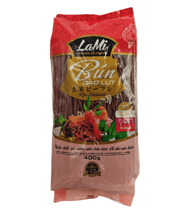 Makaron z Czerwonego Ryżu LaMi Bun Hiep Long 400g – Naturalny, Bezglutenowy - obrazek 1