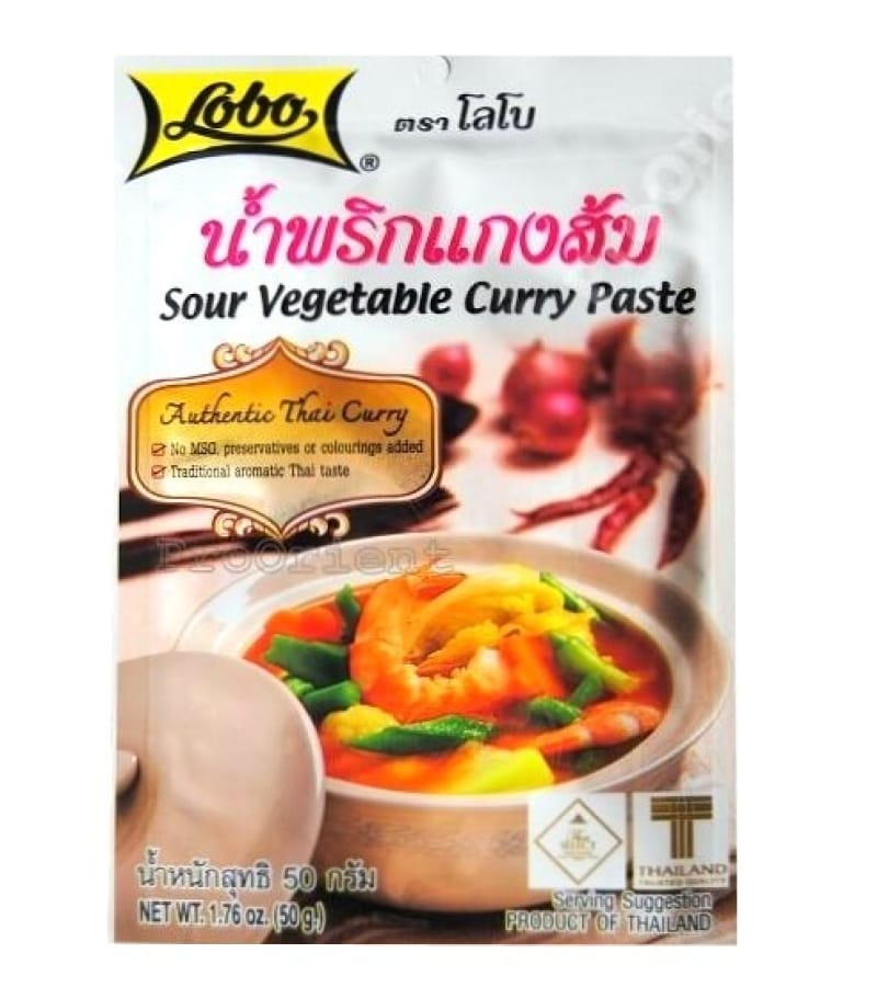Pasta Curry Kwaśna LOBO 50g – Autentyczny Smak Warzyw - obrazek 1