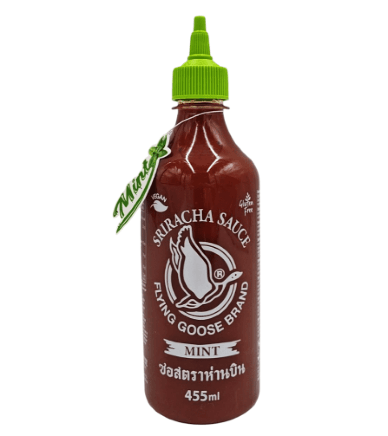 Sriracha Miętowa Flying Goose 455 ml – Wegański Sos Chili - obrazek 1